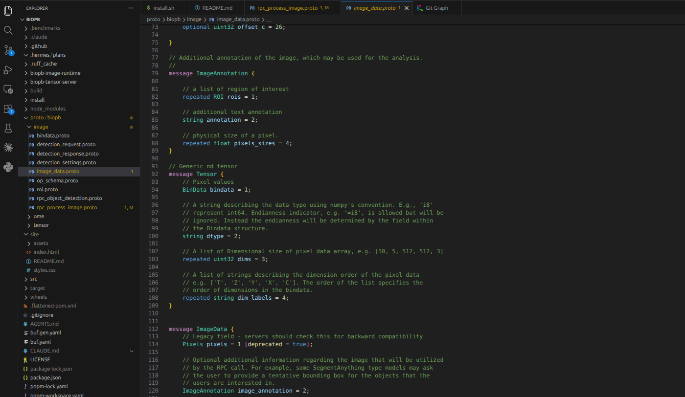 Open development model with extensible grpc protocol definition synced on buf.build